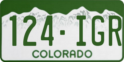 CO license plate 124IGR
