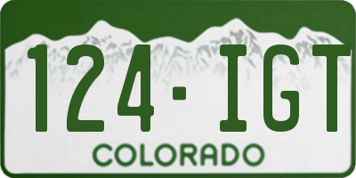 CO license plate 124IGT