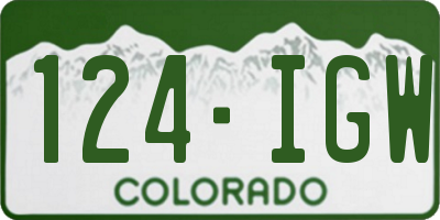 CO license plate 124IGW