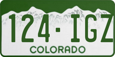 CO license plate 124IGZ
