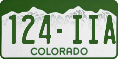 CO license plate 124IIA