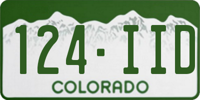 CO license plate 124IID