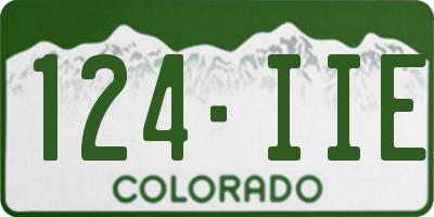CO license plate 124IIE