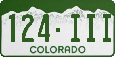 CO license plate 124III