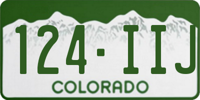 CO license plate 124IIJ