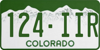CO license plate 124IIR