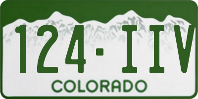 CO license plate 124IIV
