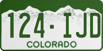 CO license plate 124IJD