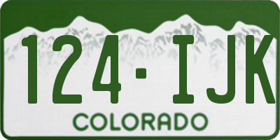 CO license plate 124IJK