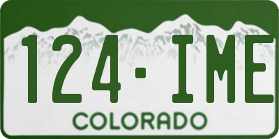 CO license plate 124IME
