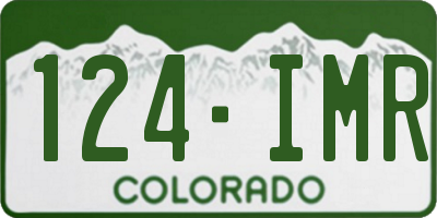 CO license plate 124IMR