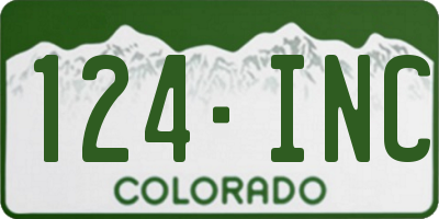CO license plate 124INC