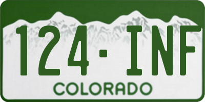 CO license plate 124INF