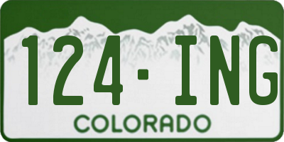 CO license plate 124ING