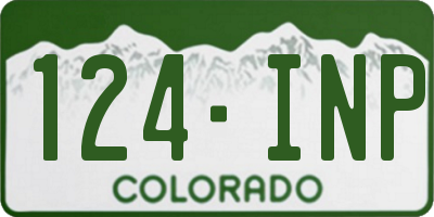 CO license plate 124INP