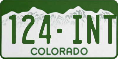CO license plate 124INT