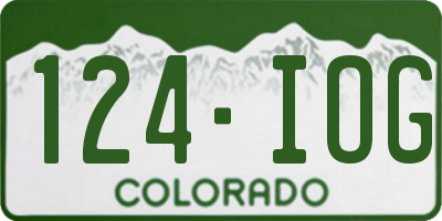 CO license plate 124IOG