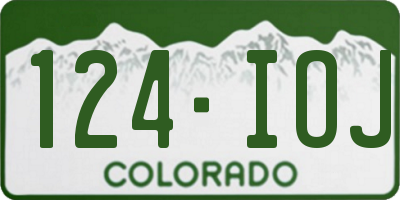 CO license plate 124IOJ