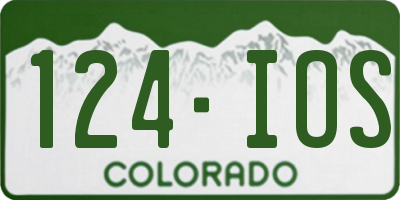 CO license plate 124IOS