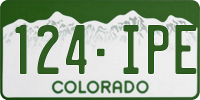 CO license plate 124IPE