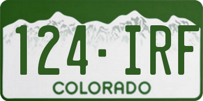 CO license plate 124IRF