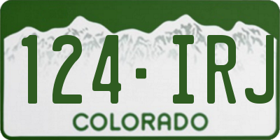 CO license plate 124IRJ