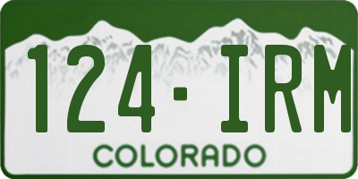 CO license plate 124IRM