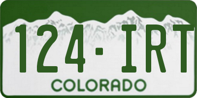 CO license plate 124IRT