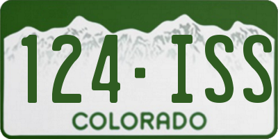 CO license plate 124ISS