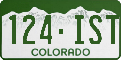 CO license plate 124IST