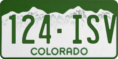 CO license plate 124ISV