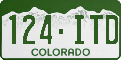 CO license plate 124ITD