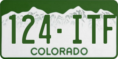 CO license plate 124ITF