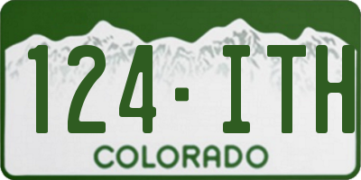 CO license plate 124ITH