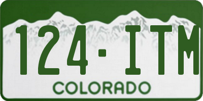CO license plate 124ITM