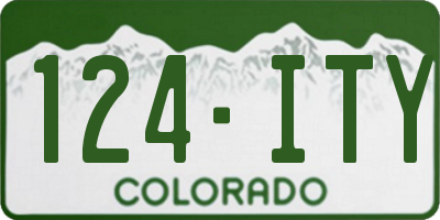 CO license plate 124ITY