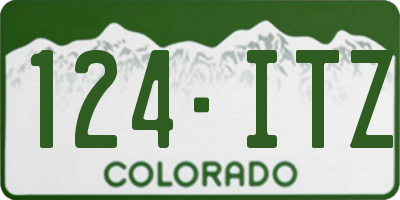 CO license plate 124ITZ
