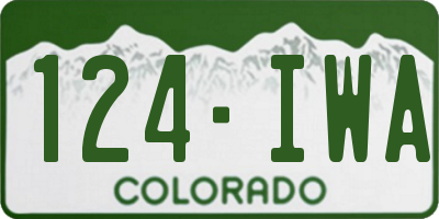 CO license plate 124IWA