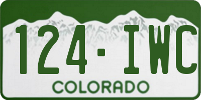 CO license plate 124IWC