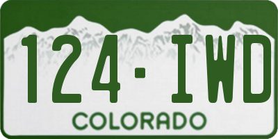 CO license plate 124IWD