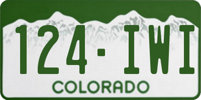 CO license plate 124IWI