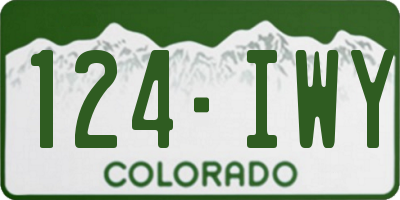 CO license plate 124IWY