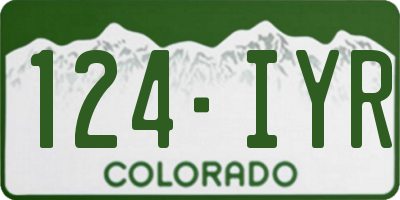 CO license plate 124IYR