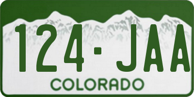 CO license plate 124JAA