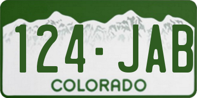 CO license plate 124JAB
