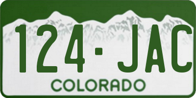 CO license plate 124JAC