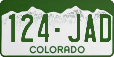 CO license plate 124JAD
