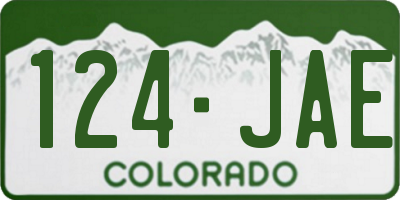 CO license plate 124JAE