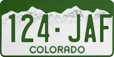 CO license plate 124JAF