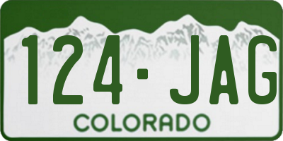 CO license plate 124JAG